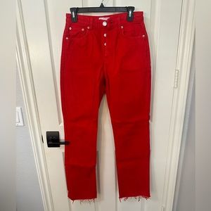 Vibrant red jeans